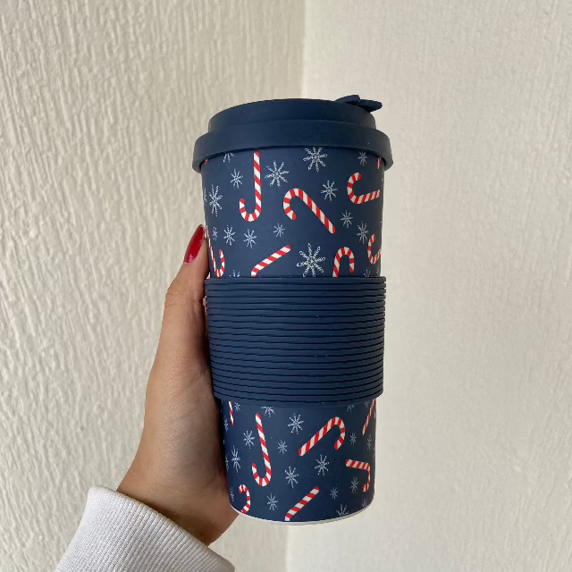 Taza de bambú diseño Navidad 500ml