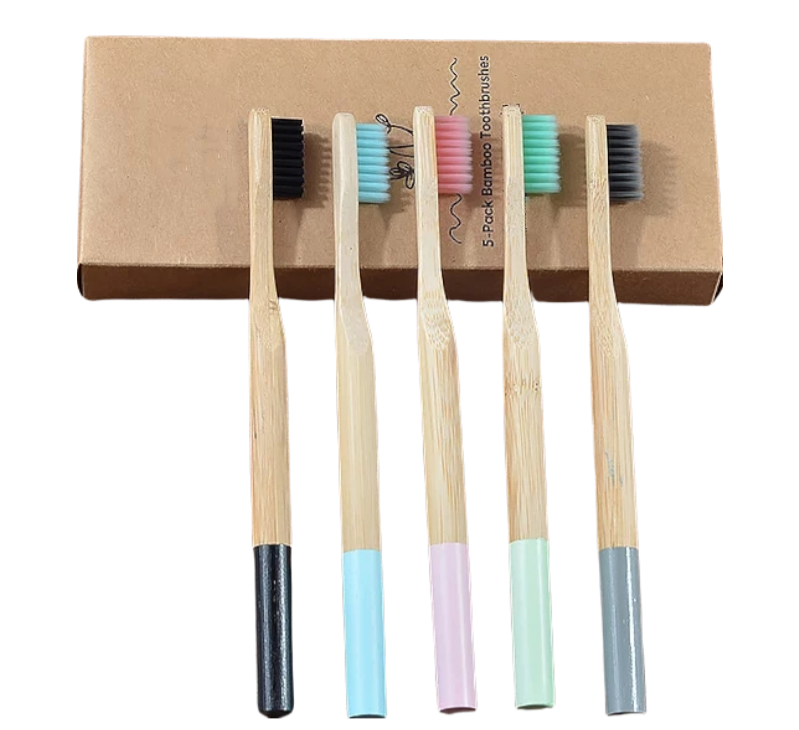 Cepillo de dientes en bambú redondo